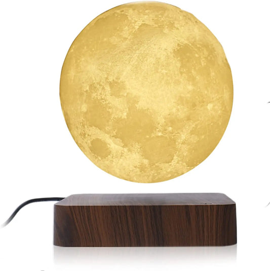 T30 Levitating Moon Lamp Floating 3D Printing Wooden Base and Magnetic with 3 Colors